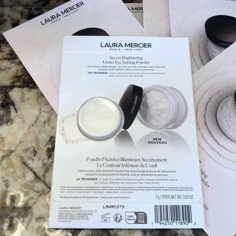 6pcs Laura Mercier Secret Brightening Under Eye Setting Powder Samples Bundle
